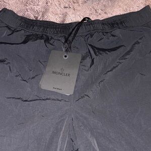 Moncler Black Athletic Shorts with Elastic Waistband